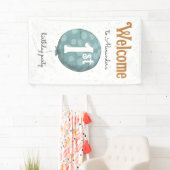 Eenvoudige moderne ballon 1e verjaardag Welkom Spandoek (Insitu)