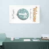 Eenvoudige moderne ballon 1e verjaardag Welkom Spandoek (Beurs)