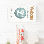 Eenvoudige moderne ballon 2e verjaardag Welkom Spandoek (Insitu)