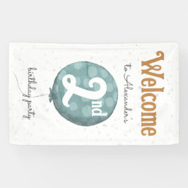 Eenvoudige moderne ballon 2e verjaardag Welkom Spandoek