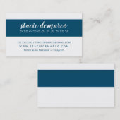 EENVOUDIGE MODERNE BAND effen donkerblauw wit Visitekaartje (Voorkant / Achterkant)