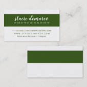 EENVOUDIGE MODERNE BAND effen donkergroen wit Visitekaartje (Voorkant / Achterkant)