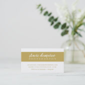 EENVOUDIGE MODERNE BAND effen oud goud wit Visitekaartje (Staand voorkant)