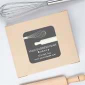 Eenvoudige moderne banketbakkerij vierkante sticker