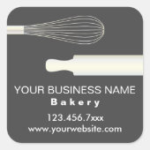 Eenvoudige moderne banketbakkerij vierkante sticker (Voorkant)