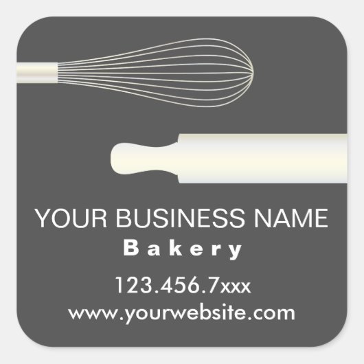 Eenvoudige moderne banketbakkerij vierkante sticker (Voorkant)