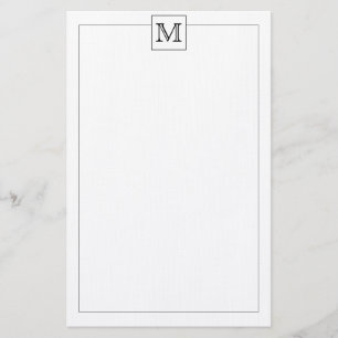 Eenvoudige moderne Basic Initiaal Monogram Square  Briefpapier