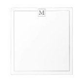 Eenvoudige moderne Basic Initiaal Monogram Square  Notitieblok (Voorkant)