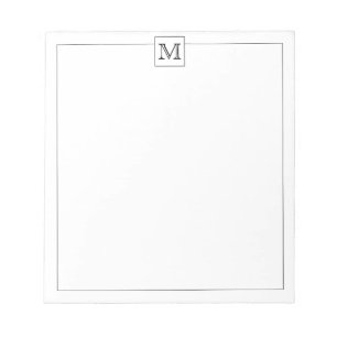 Eenvoudige moderne Basic Initiaal Monogram Square  Notitieblok