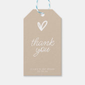 Eenvoudige Moderne Bedankkaart met Hart Cadeaulabel (Voorkant)