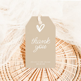 Eenvoudige Moderne Bedankkaart met Hart Cadeaulabel