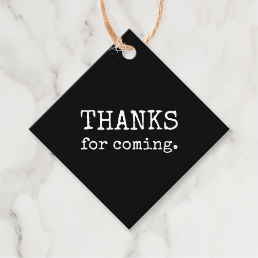Eenvoudige moderne Bedankt om te komen Bedankjes Labels (Voorkant)