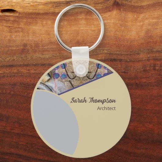 Eenvoudige Moderne Bedrijfs Promotionele QR Code L Sleutelhanger (Voorkant)