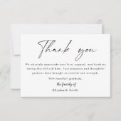 Eenvoudige moderne begrafenis Dank u Kaart (Voorkant)