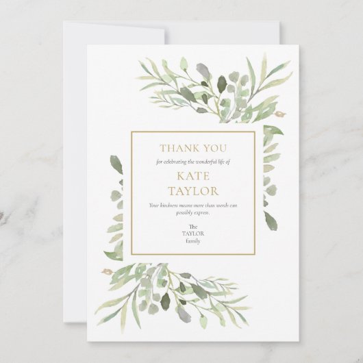 Eenvoudige moderne begrafeniseconomie bedankkaart (Voorkant)