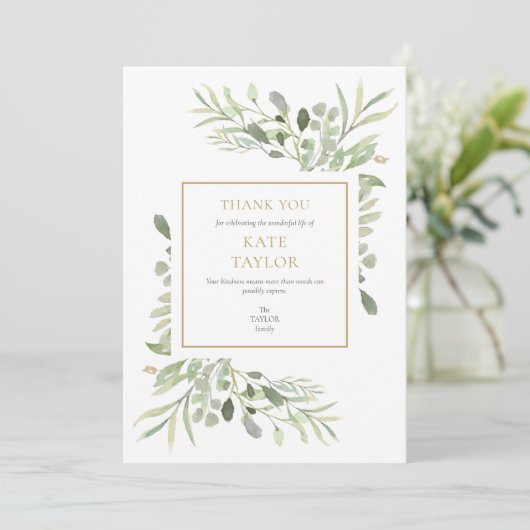 Eenvoudige moderne begrafeniseconomie bedankkaart (Staand voorkant)