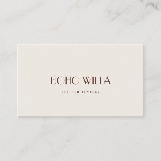 Eenvoudige, moderne beige minimalistische professi visitekaartje (Voorkant)