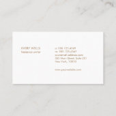 Eenvoudige, moderne beige minimalistische professi visitekaartje (Achterkant)