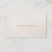 Eenvoudige, moderne beige minimalistische professi visitekaartje (Voorkant)