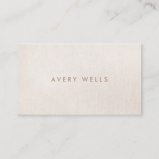 Eenvoudige, moderne beige minimalistische professi visitekaartje (Voorkant)