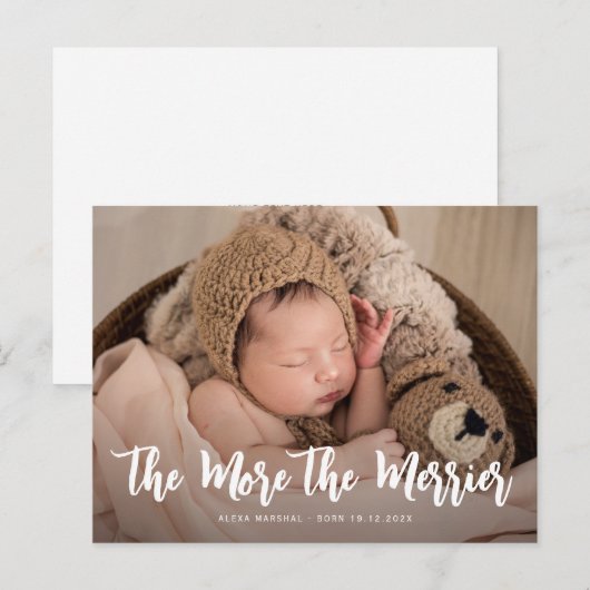 eenvoudige moderne bekendmakingskaart feestdagenkaart (Voorkant / Achterkant)