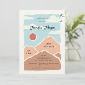 Eenvoudige moderne bergen Waterverf douche Kaart (Staand voorkant)