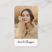 Eenvoudige Moderne Beroeps BedrijfsFoto QR Code Visitekaartje (Voorkant)