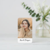 Eenvoudige Moderne Beroeps BedrijfsFoto QR Code Visitekaartje (Staand voorkant)