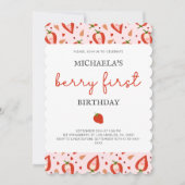 Eenvoudige moderne Berry eerste verjaardag Kaart (Voorkant)