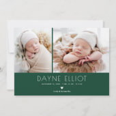 Eenvoudige moderne beste cadeau geboorte aankondig feestdagenkaart (Achterkant)