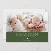 Eenvoudige moderne beste cadeau geboorte aankondig feestdagenkaart (Achterkant)