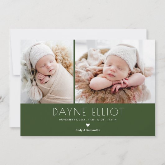 Eenvoudige moderne beste cadeau geboorte aankondig feestdagenkaart (Achterkant)