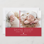 Eenvoudige moderne beste cadeau geboorte aankondig feestdagenkaart (Achterkant)