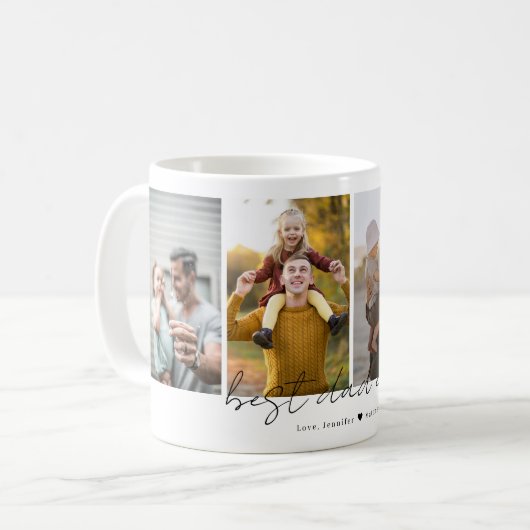 Eenvoudige moderne beste vader ooit 4 foto's colla koffiemok (Voorkant links)