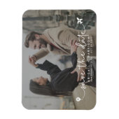 Eenvoudige Moderne Bestemming Huwelijksscript Foto Magneet (Verticaal)