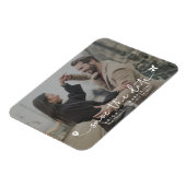 Eenvoudige Moderne Bestemming Huwelijksscript Foto Magneet (Linkerzijde)