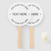 Eenvoudige moderne bewerkbare tekst | Wit & Zwart Handwaaier (Voorkant en achterkant)