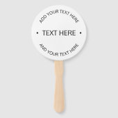 Eenvoudige moderne bewerkbare tekst | Wit & Zwart Handwaaier (Voorkant)