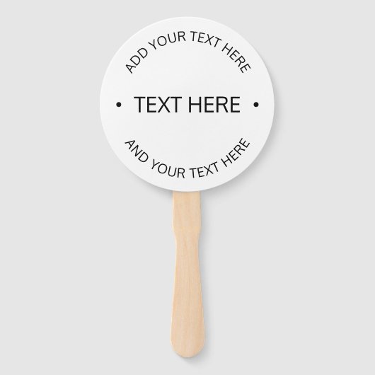 Eenvoudige moderne bewerkbare tekst | Wit & Zwart Handwaaier (Voorkant)