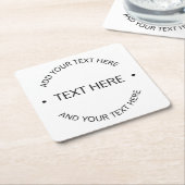 Eenvoudige moderne bewerkbare tekst | Wit & Zwart Kartonnen Onderzetters (Schuin)