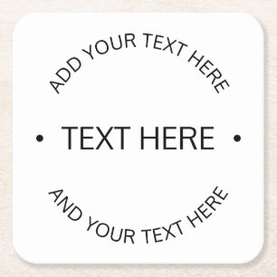 Eenvoudige moderne bewerkbare tekst   Wit & Zwart Kartonnen Onderzetters