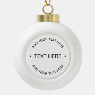Eenvoudige moderne bewerkbare tekst Wit & Zwart Keramische Bal Ornament