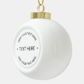 Eenvoudige moderne bewerkbare tekst | Wit & Zwart Keramische Bal Ornament (Rechts)