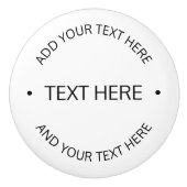 Eenvoudige moderne bewerkbare tekst | Wit & Zwart Keramische Knop (Voorkant)