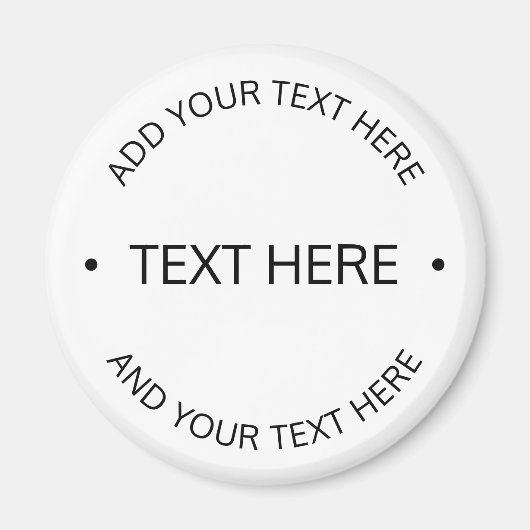 Eenvoudige moderne bewerkbare tekst | Wit & Zwart Magneet (Voorkant)