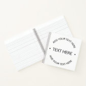 Eenvoudige moderne bewerkbare tekst | Wit & Zwart Notitieboek (Binnen)