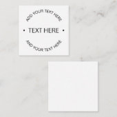 Eenvoudige moderne bewerkbare tekst | Wit & Zwart Notitiekaartje (Voorkant / Achterkant)