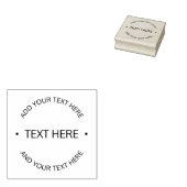 Eenvoudige moderne bewerkbare tekst | Wit & Zwart Rubberstempel (Gestempeld)