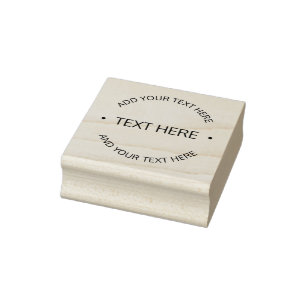 Eenvoudige moderne bewerkbare tekst Wit & Zwart Rubberstempel
