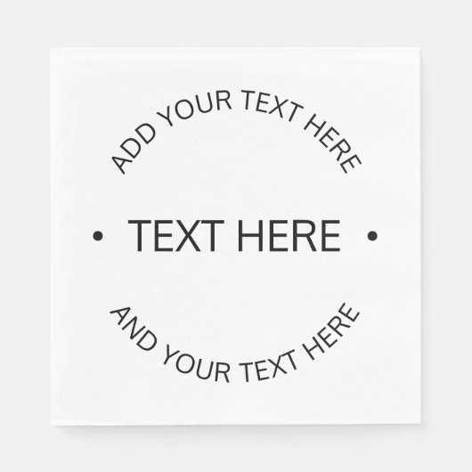 Eenvoudige moderne bewerkbare tekst | Wit & Zwart Servet (Voorkant)